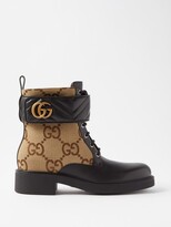 Thumbnail for your product : Gucci GG Marmont Canvas And Leather Ankle Boots - Black