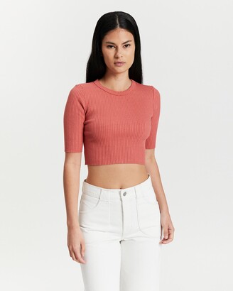 Nobody Denim Women's T-Shirts - Luxe Rib Crop Tee - Size One Size, S at The Iconic