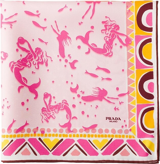 Prada Printed Silk Twill Scarf, 55 X 55 Cm