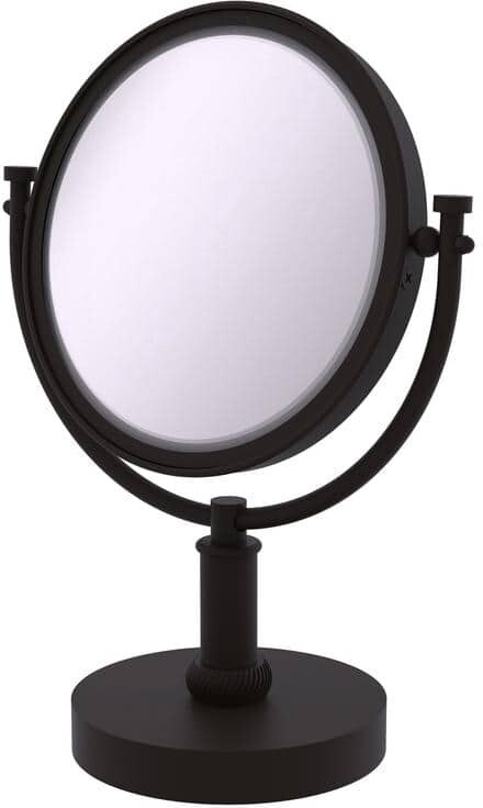 8 in. x 15 in. x 5 in. Vanity Top Makeup Mirror 5X Magnification in Oil Rubbed Bronze