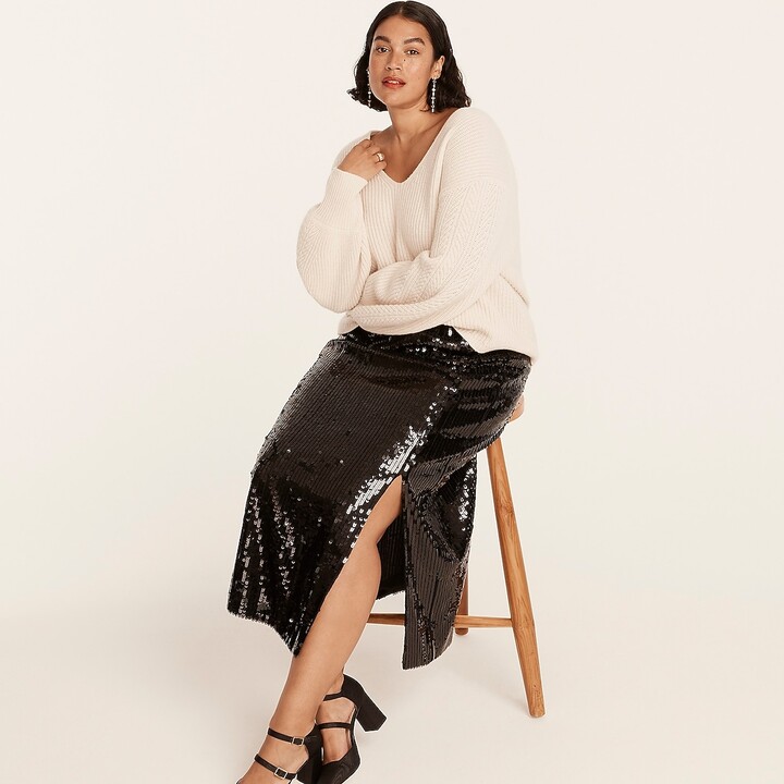 sequin midi skirt plus size