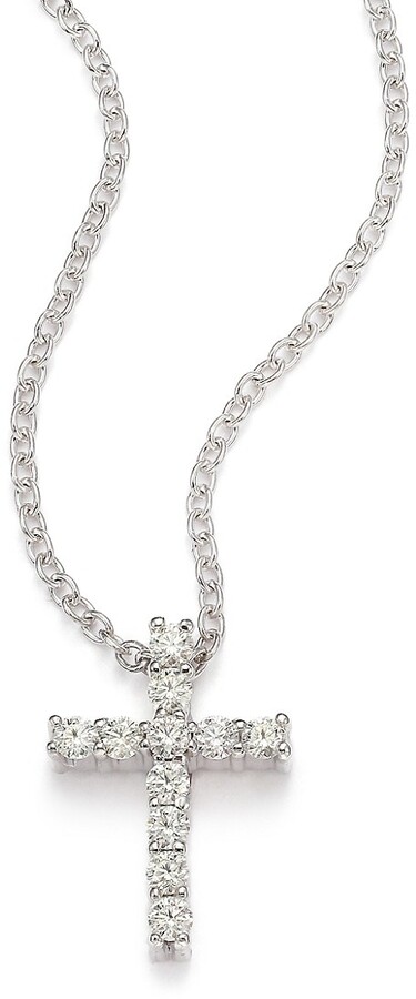HN Jewels 1.25 Ct D/VVS1 Diamonds Fancy Cross Pendant 18 Chain Necklace In 14K Rose Gold Plated 925 