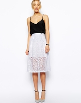 Thumbnail for your product : ASOS Midi Skirt in Sheer Burnout