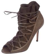 Thumbnail for your product : Jimmy Choo Leather Lace-Up Pumps Olive Leather Lace-Up Pumps