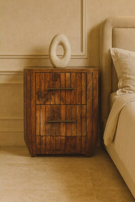 Artisan Furniture Fluted Bedside With Drawers