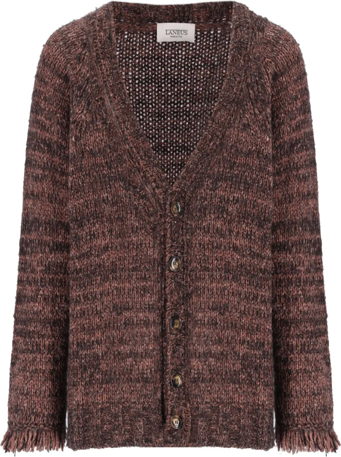 Laneus Fringed Button Cardigan