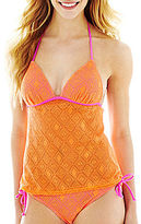 Thumbnail for your product : Arizona Crochet Apron-Back Tankini Swim Top - Juniors
