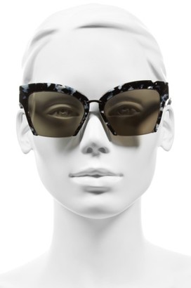 KENDALL + KYLIE Women's Brooke 55Mm Semi Rimless Butterfly Sunglasses - Dark Demi/ Matte Satin Black