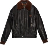 Thumbnail for your product : Gucci Leather jacket with reversible sleeves