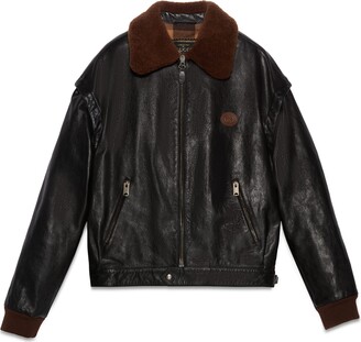 Gucci Leather jacket with reversible sleeves