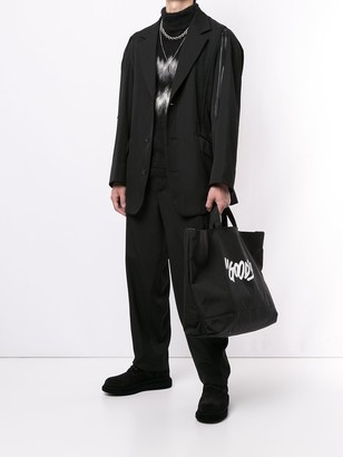 Yohji Yamamoto One-Sided Zip Detail Loose Trousers