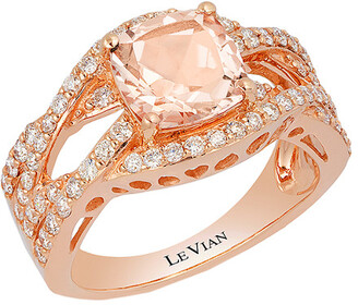 LeVian 14K Rose Gold 2.40 Ct. Tw. Diamond & Morganite Ring