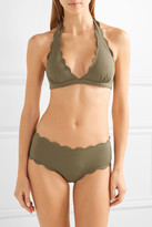 Thumbnail for your product : Marysia Swim Spring Scalloped Bikini Briefs - Army green
