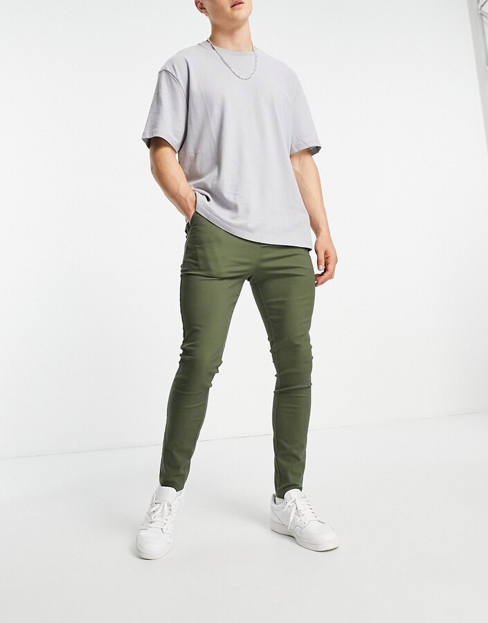 ASOS DESIGN extreme super skinny chinos in washed green - ShopStyle Casual  Pants