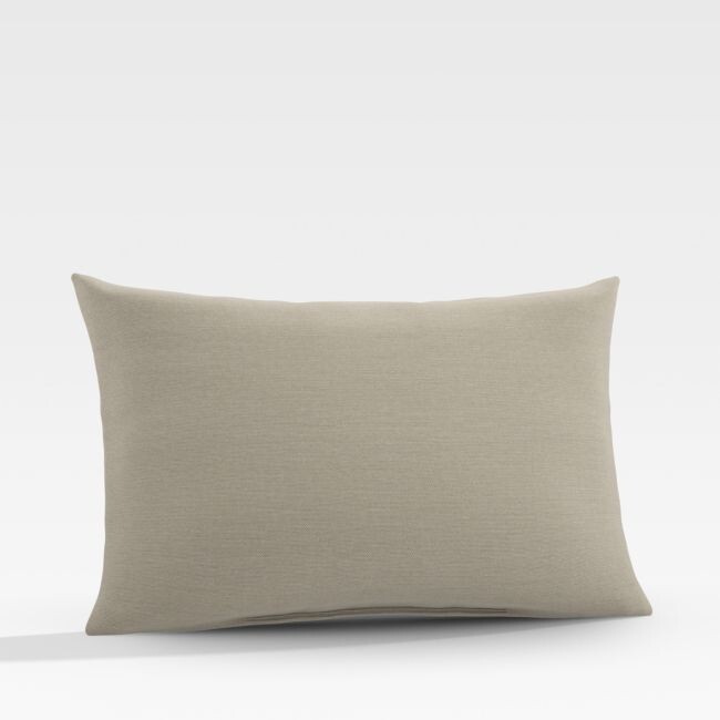 Sunbrella A Canvas Stone Outdoor Lumbar Pillow