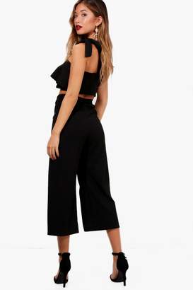 boohoo Frill Top and Split Front Culotte Co-ord Set