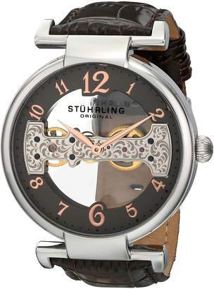 Stuhrling Original Men's 667.02 Legacy Analog Display Mechanical Hand Wind Brown Watch