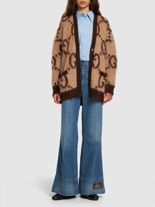 Gucci Oversized GG mohair blend knit cardigan