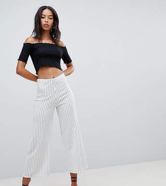 New Look Tall stripe culottes in white pattern