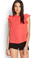 Thumbnail for your product : Forever 21 Ruffled Sleeve Woven Shirt