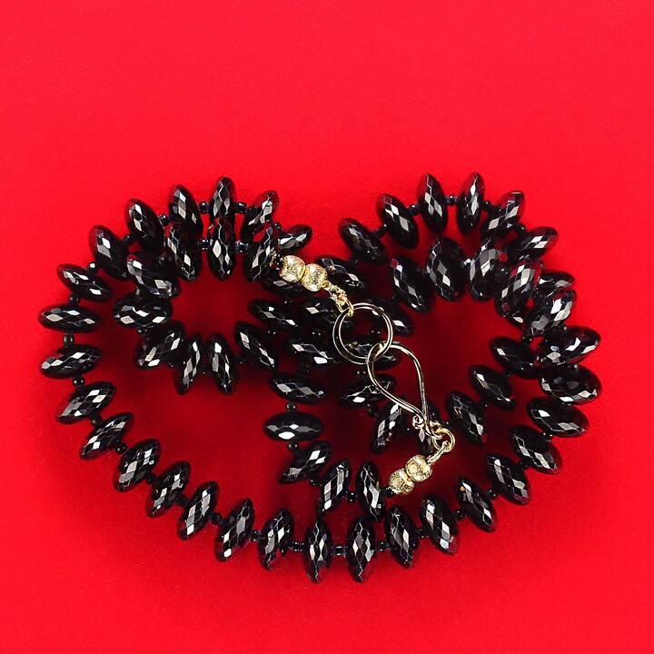 Aria Jewelry Design Ajd 18 Inch Sparkling Faceted Black Tourmaline Necklace Perfect Gift!
