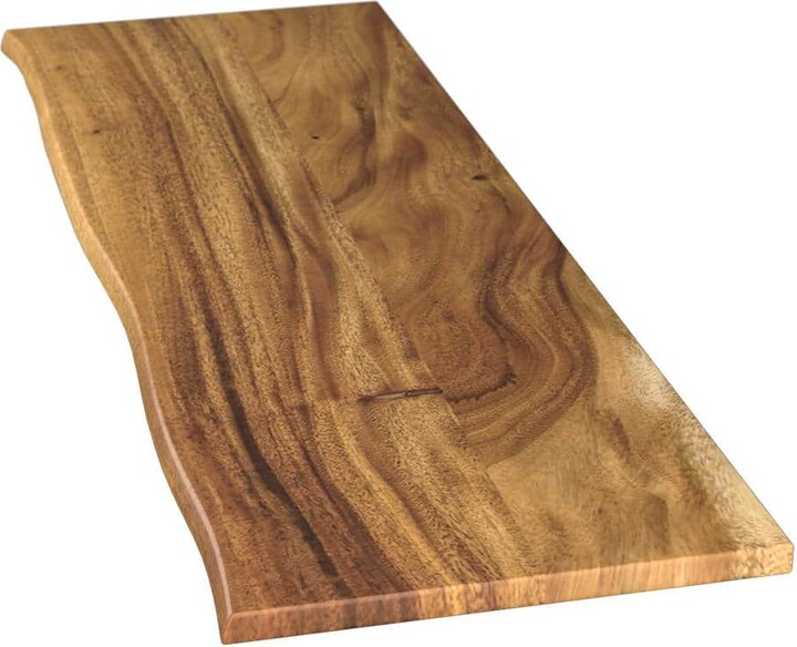 Hampton Bay 6 ft. L x 25 in. D Finished Saman Solid Wood Butcher Block Countertop in with Live Edge