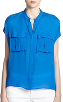 Thumbnail for your product : Vince Silk Cap-Sleeve Blouse