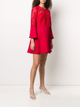 Valentino Garavani floral lace A-line minidress