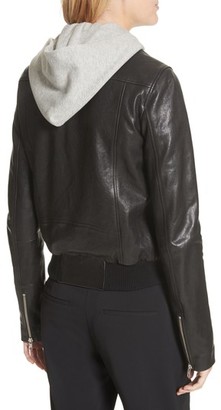 A.L.C. Edison Leather Jacket with Removable Hooded Inset