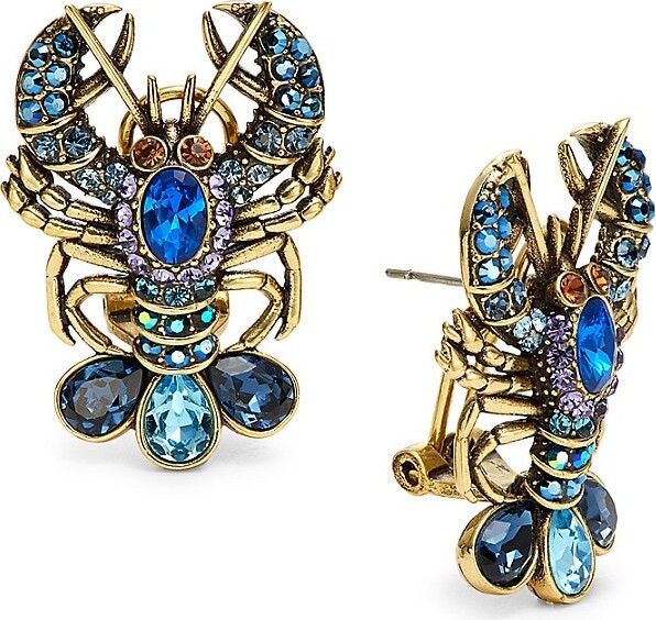 Heidi Daus Goldtone & Austrian Crystal Lobster Statement Earrings