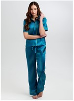Thumbnail for your product : Sleepy Wilson Poppy Silk Pyjama Blouse In Rainforest Stripe