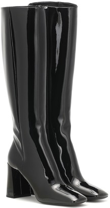 patent leather knee high boots uk