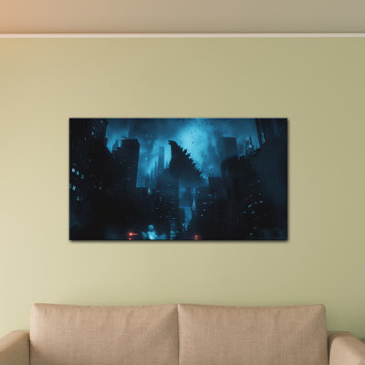 A Home Ice Blue Apocalypse: Godzilla in the Dark City (Customizable) by Genie's Poems