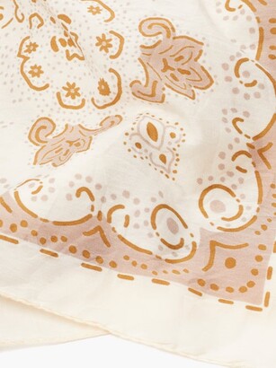 Acne Studios Floral-print Cotton-blend Scarf - Beige Multi