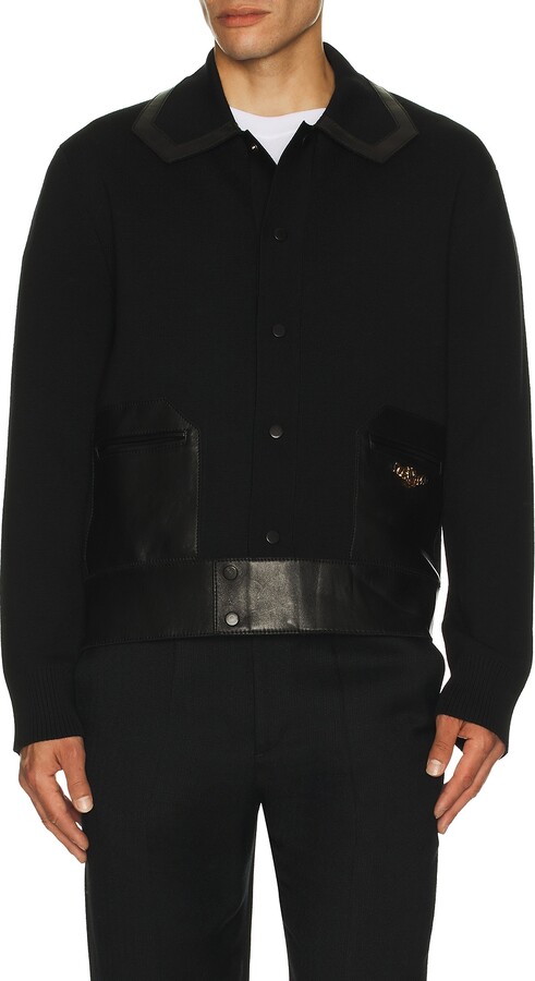 Amiri Leather Patch MA Cardigan in Black