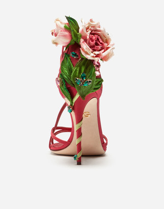 Dolce & Gabbana Satin sandals with embroidery