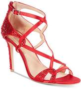 Thumbnail for your product : Badgley Mischka Aliza Glittered Strappy Evening Sandals