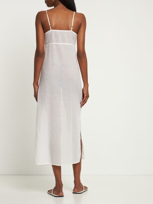 ワンピース gimaguas LONG DRESS (FUZZYDRESS WHITESAND) Gimaguas Fuzzy Knitted Slip Dress | White | FARFETCH