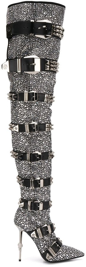 philipp plein crystal boots