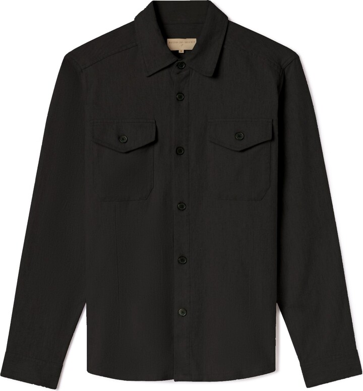 Weston Jon Boucher Black Untucked Tailored Slim Fit Button-Up Shirt - Obsidian