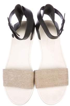 Vince Canvas & Leather Round-Toe Sandals