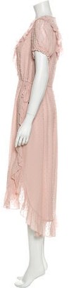 Ulla Johnson Silk Midi Length Dress Pink