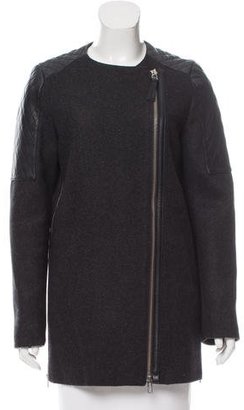 Mackage Leather-Accented Wool Coat