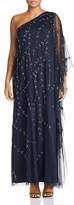Thumbnail for your product : Adrianna Papell Plus Beaded One-Shoulder Caftan Gown