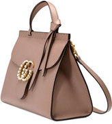 Thumbnail for your product : Gucci GG Marmont Small Pearly Top-Handle Satchel Bag, Nude