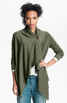 Thumbnail for your product : Bobeau Asymmetrical Fleece Wrap Cardigan (Regular & Petite)