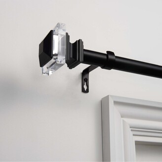 Exclusive Home Prism 1" Curtain Rod and Coordinating Finial Set, Adjustable 36"-72"