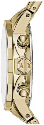 Armani Exchange Gold Tone Dial Chronograph Gold Tone Bracelet Ladies Watch