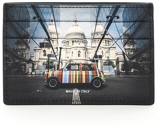 Paul Smith MINI PRINT CARD HOLDER OS Black Leather - ShopStyle Wallets