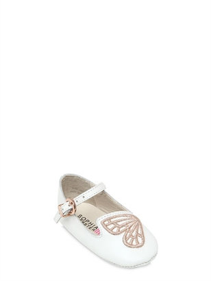Sophia Webster Bibi Butterfly Embroidered Leather Flats